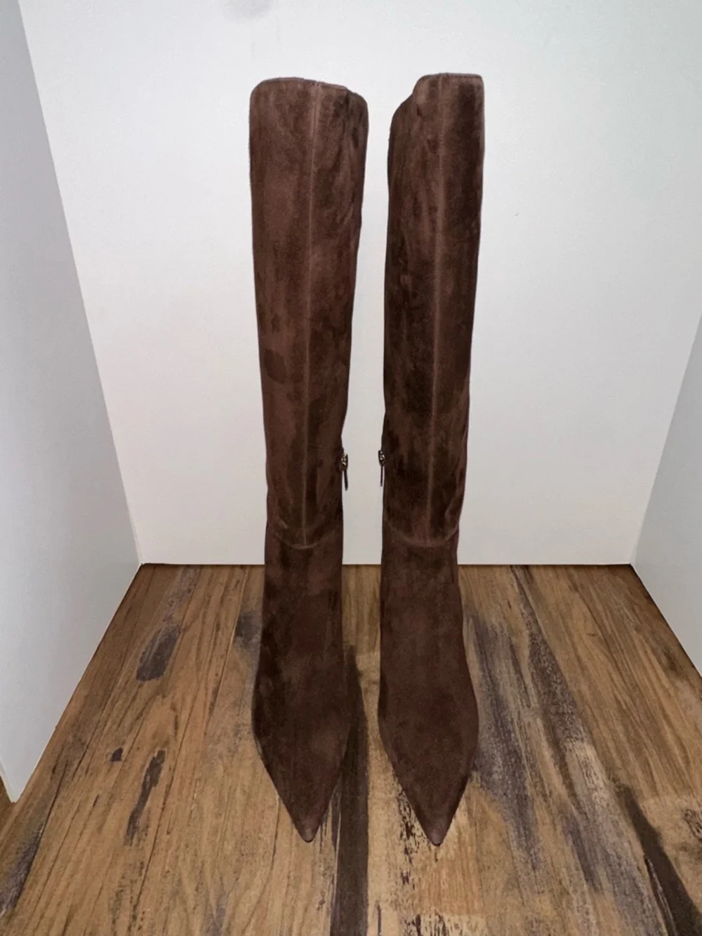Marc Fisher Women's Esmee Tall Pointy Toe Dress Boots dark brown suede 9.5 M - Picture 4 of 6